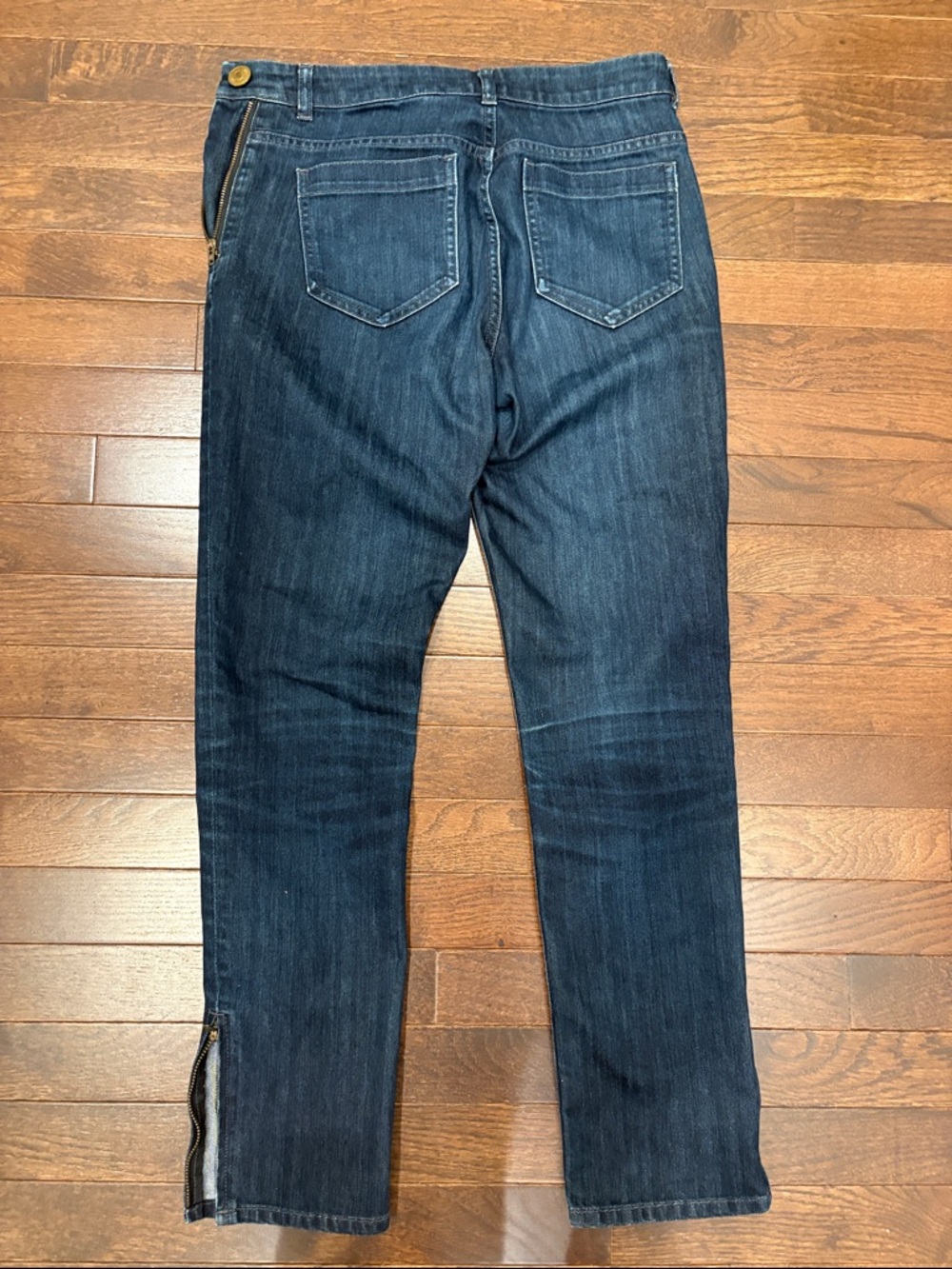 Uniqlo High Rise Skinny Side Hip Zipper and Ankle Zip Jeans Dark Wash Size 26 - Picture 8 of 14
